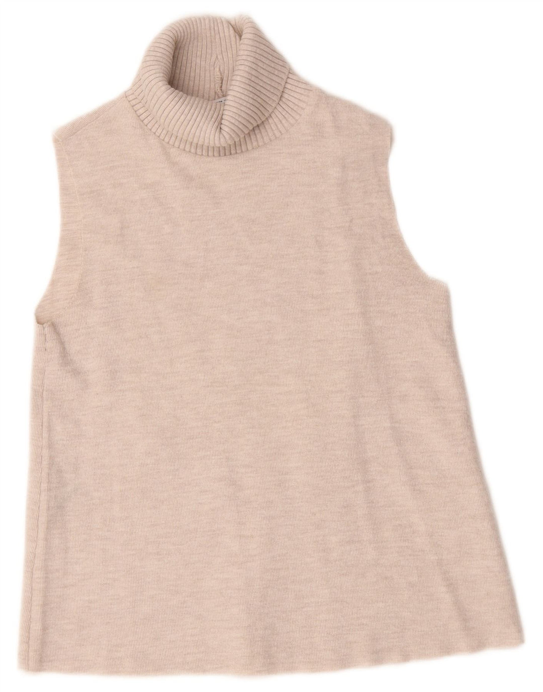 Canotta Zara da donna con collo alto, UK 12, cotone beige medio