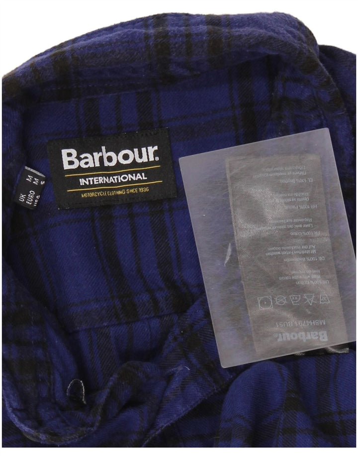 Barbour Camicia da uomo in flanella di cotone a quadri blu medio