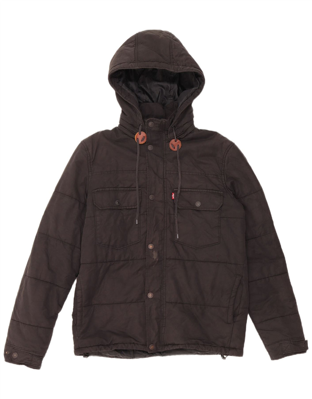 Giacca imbottita con cappuccio da uomo Levi's UK 38 cotone nero medio