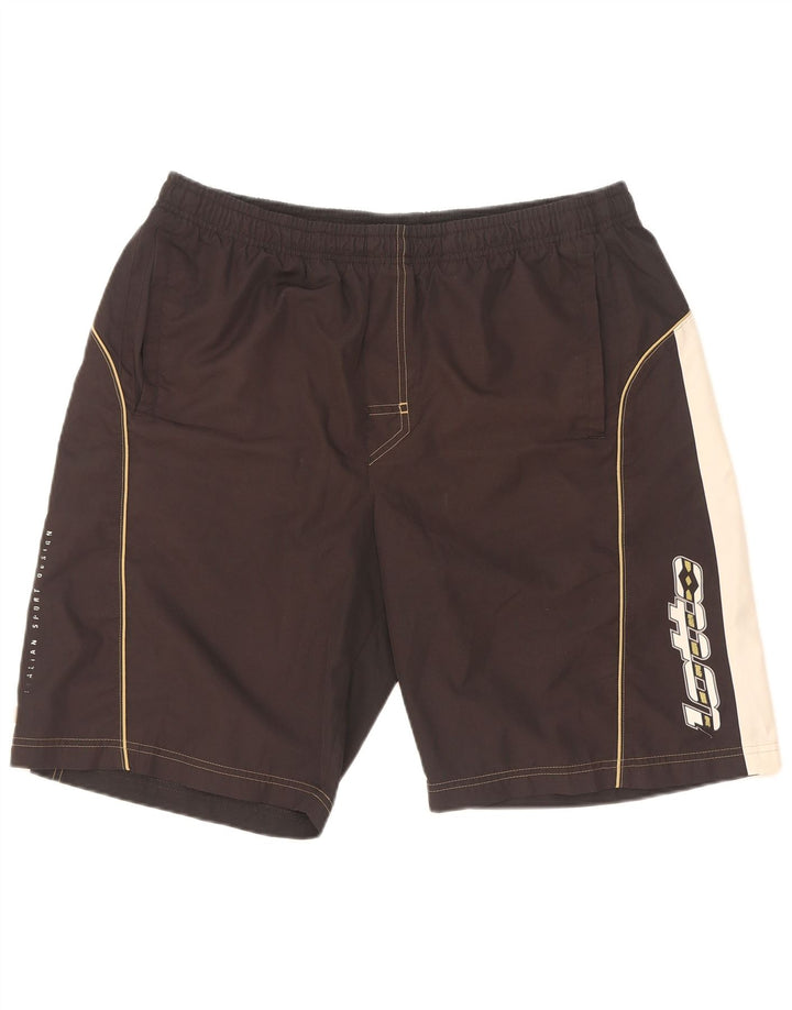 Pantaloncini sportivi grafici da uomo Lotto Medium Black Colourblock