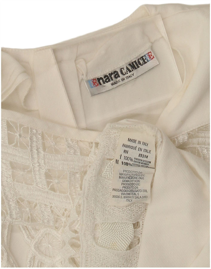 Enara Camicece Camicia in pizzo da donna Camicetta UK 12 Viscosa bianca media