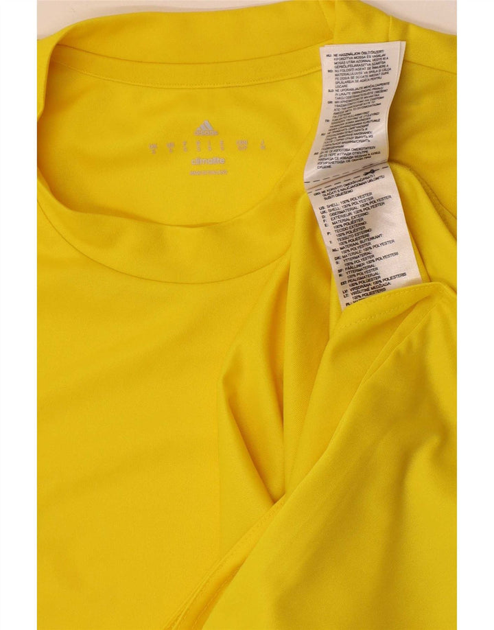 T-shirt Adidas Climalite da uomo Top piccola in poliestere giallo