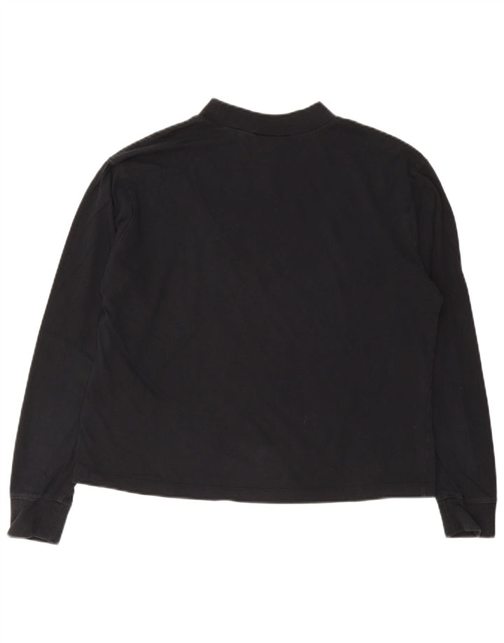 Top Nike da donna a manica lunga UK 10 Small in cotone nero