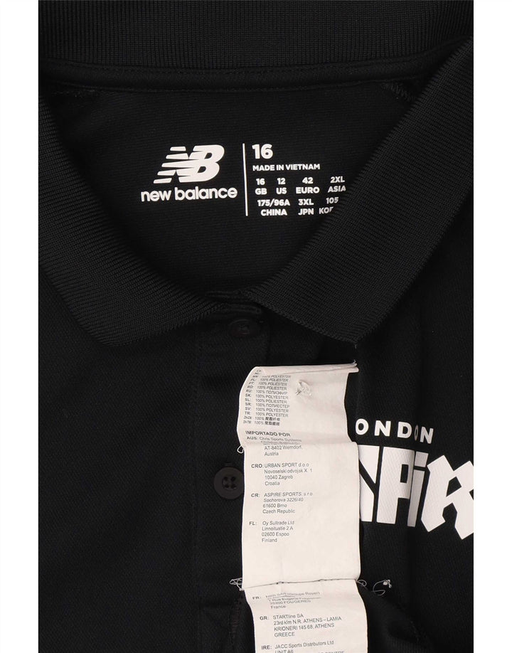 Polo grafica da donna New Balance UK 16 grande poliestere nero