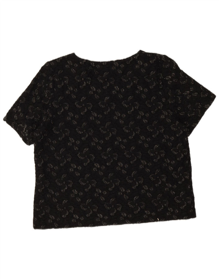 Camicetta da donna Eastex Top UK 16 Large Nero Floreale Poliammide