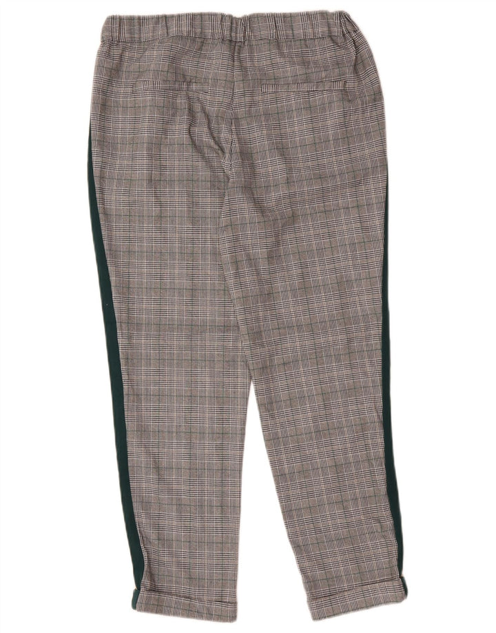 Pantaloni corti dritti da donna Zara medi W28 L25 poliestere a quadri grigi