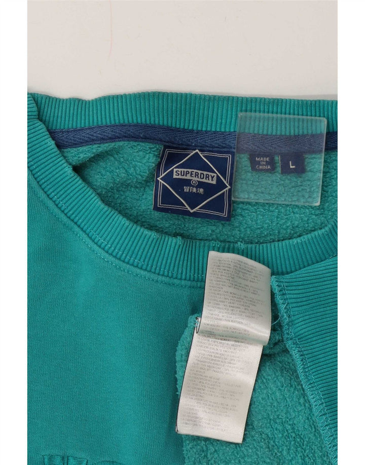 Felpa grafica da uomo Superdry Maglione grande cotone blu