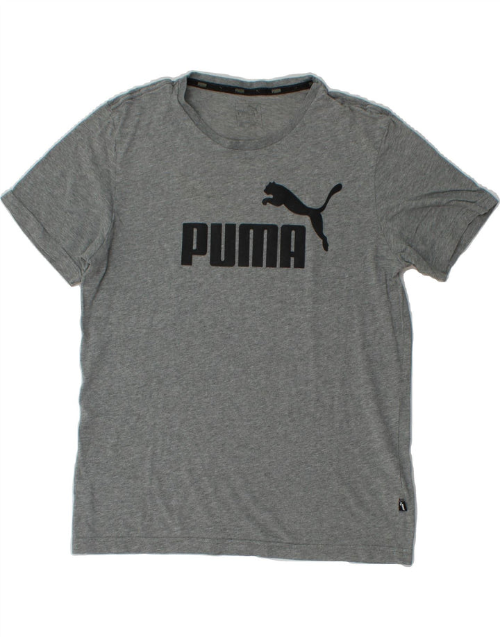 PUMA Mens Graphic T-Shirt Top Medium Grey Cotton Vintage Puma and Second-Hand Puma from Messina Hembry 