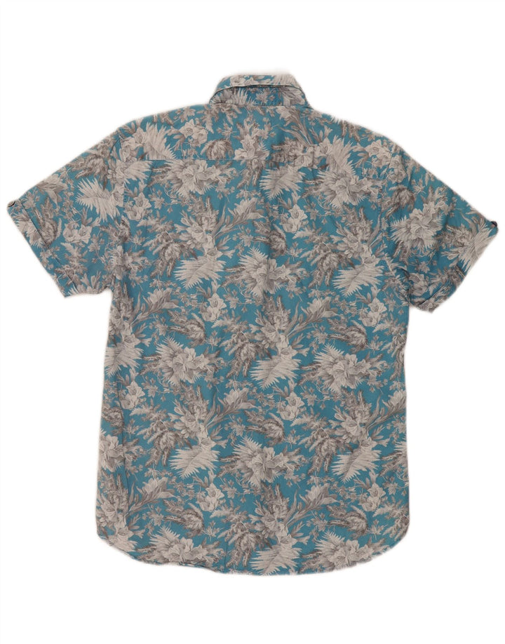 Ted Baker Camicia a maniche corte da uomo Taglia 3 Cotone floreale blu medio