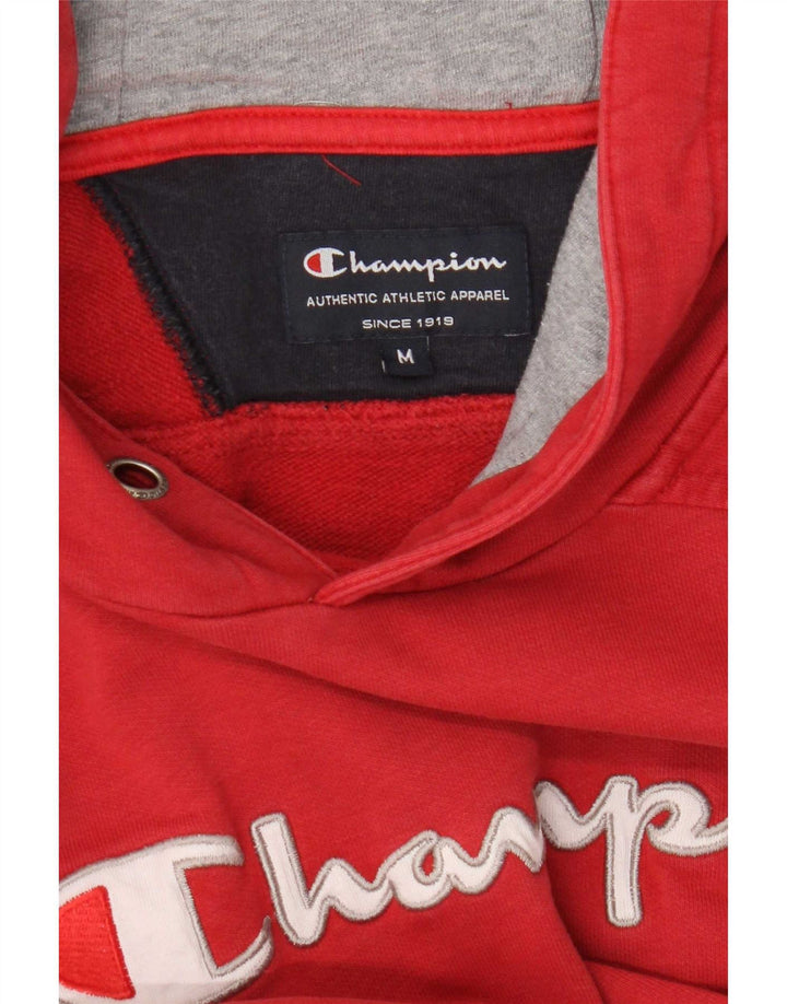 Felpa con cappuccio grafica da uomo Champion, colore rosso medio