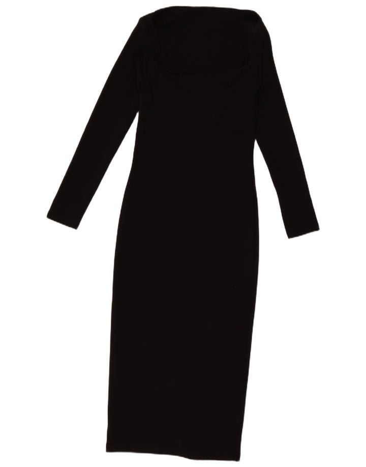Vestito lungo a maniche lunghe da donna ZARA UK 14 grande nero