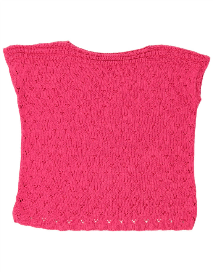Canottiera vintage da donna UK 14 grande rosa