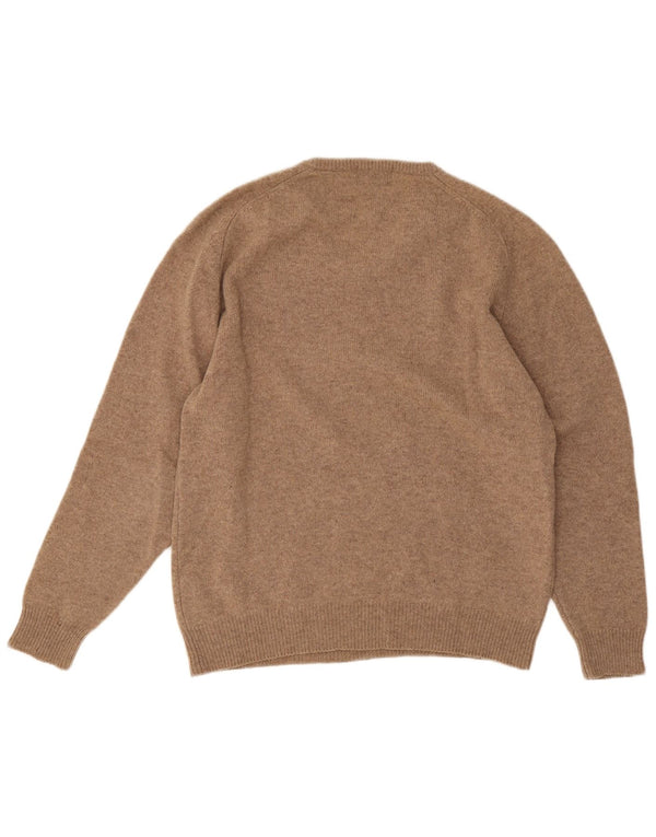 Maglione Kappa da uomo con scollo a V, beige medio, lana d'agnello