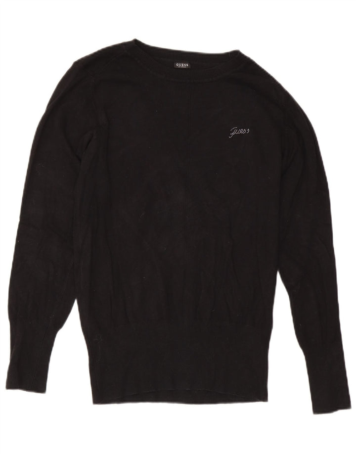 Maglione maglione girocollo da donna Guess UK 12 viscosa nera media