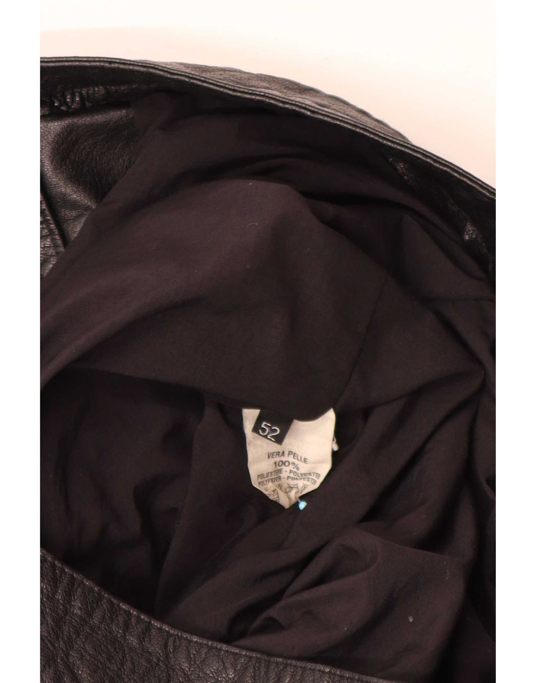 Giacca da motociclista in pelle da uomo vintage IT 52 grande nera