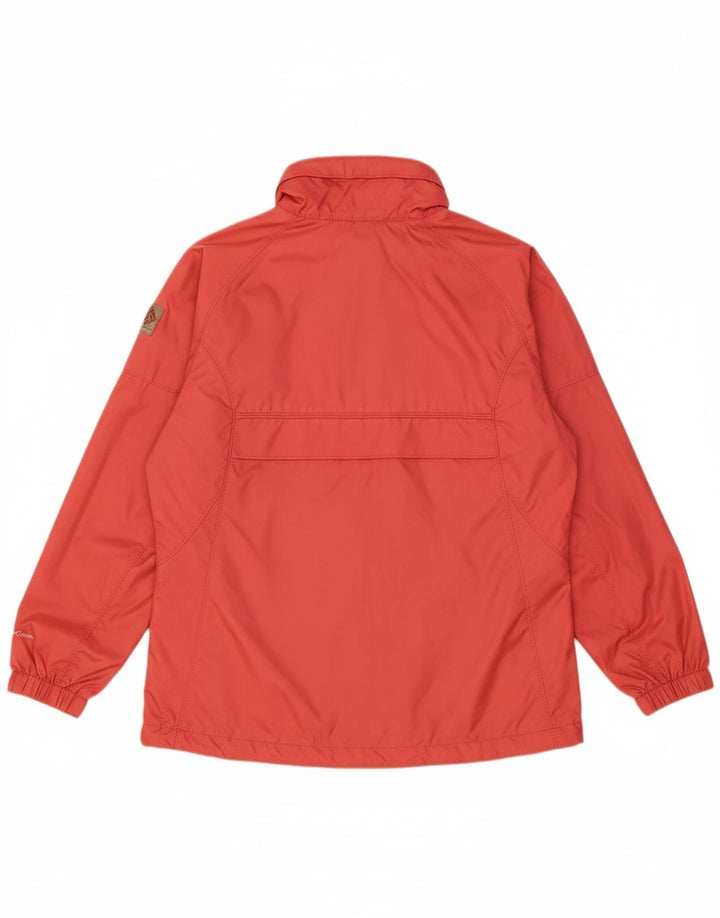 COLUMBIA Womens Oversized Hooded Rain Jacket UK 10 Small Red Nylon