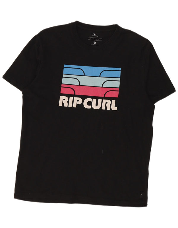 T-shirt grafica da uomo con vestibilità standard Rip Curl, piccola, in cotone nero