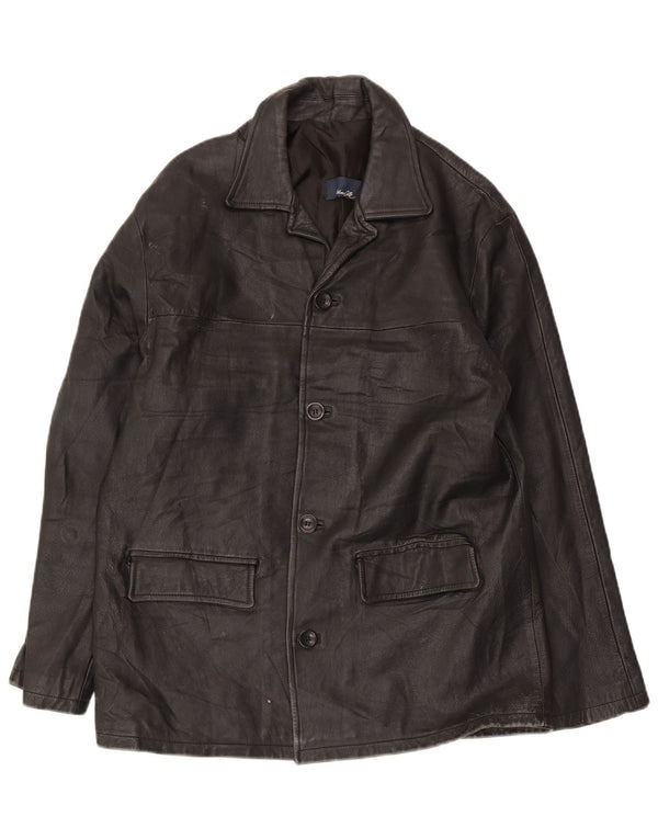 Giacca in pelle da uomo Arturo Calle UK 40 Large in pelle nera