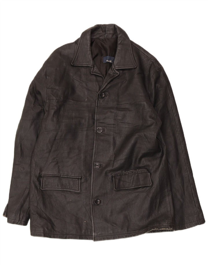 Giacca in pelle da uomo Arturo Calle UK 40 Large in pelle nera
