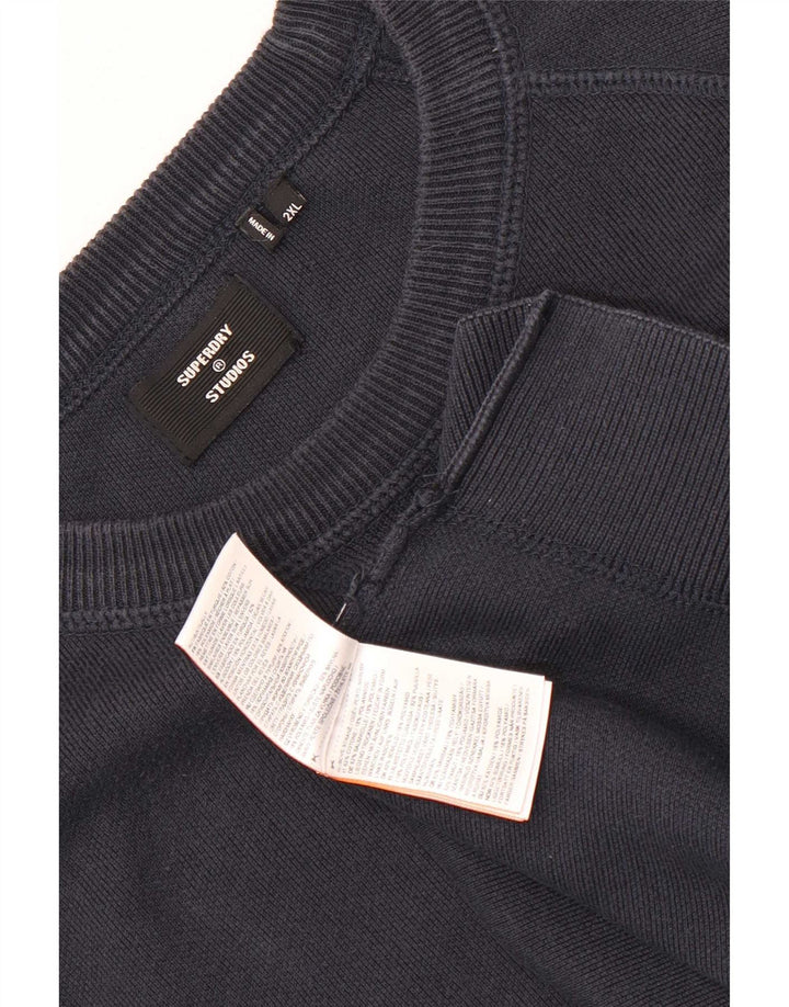 Felpa da uomo Superdry Maglione 2XL Cotone blu navy