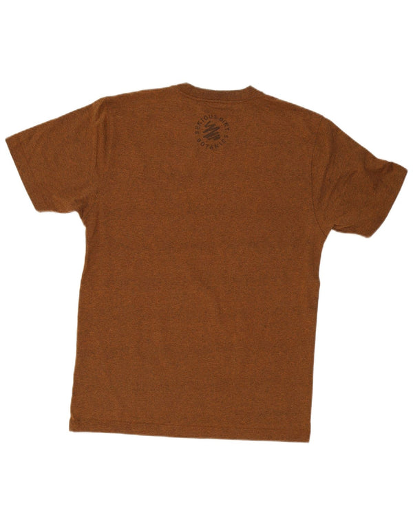 T-shirt grafica da uomo Carhartt Top in cotone chiazzato marrone piccolo