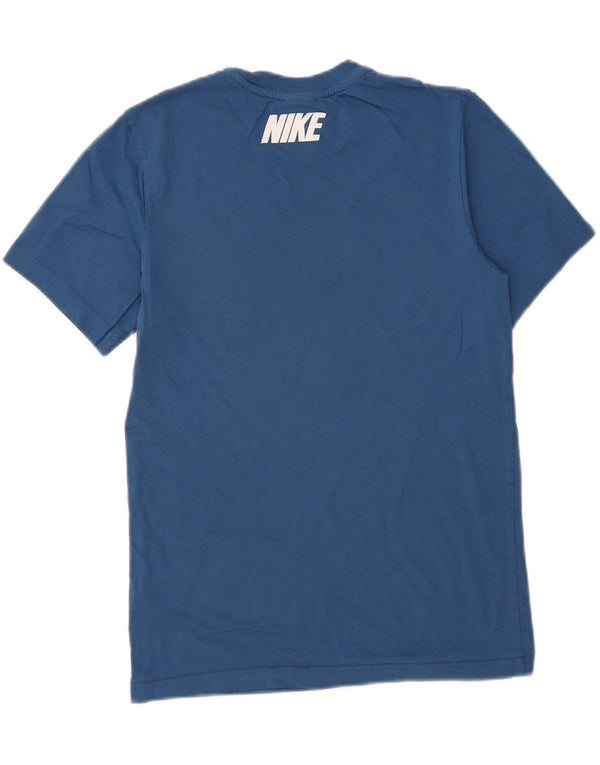 T-shirt grafica da uomo Nike Top Small blu in cotone color block