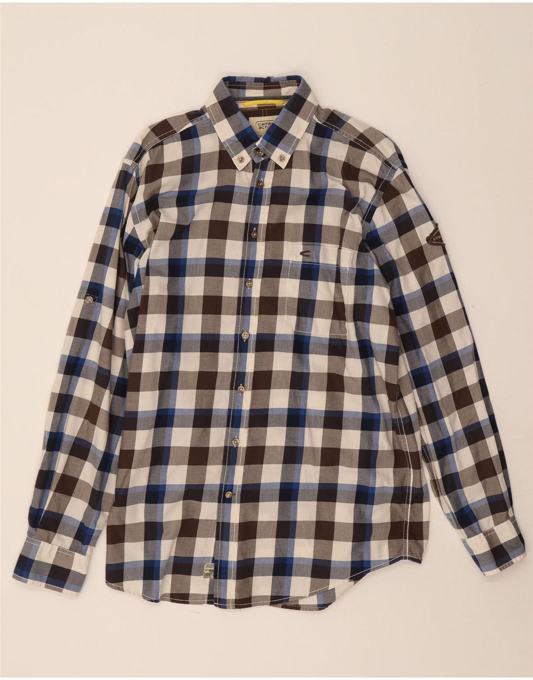 Camicia da uomo Camel Active in cotone a quadretti multicolore medio