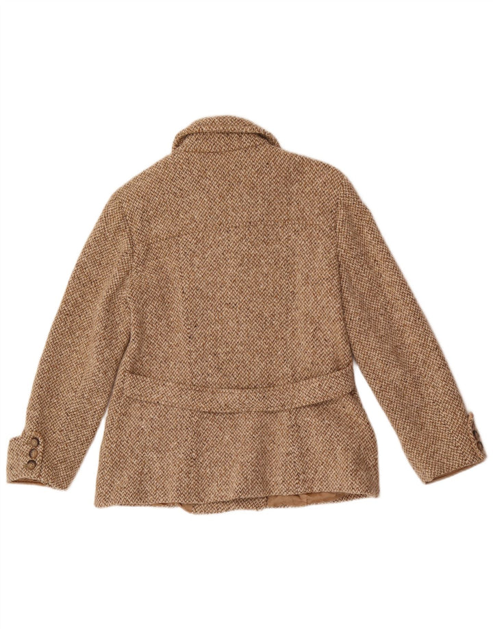 Cappotto da marinaio da weekend da donna Max Mara UK 16 Large Beige in lana a spina di pesce