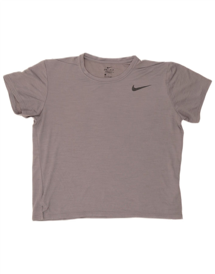 T-shirt da uomo Nike Top grande in poliestere grigio