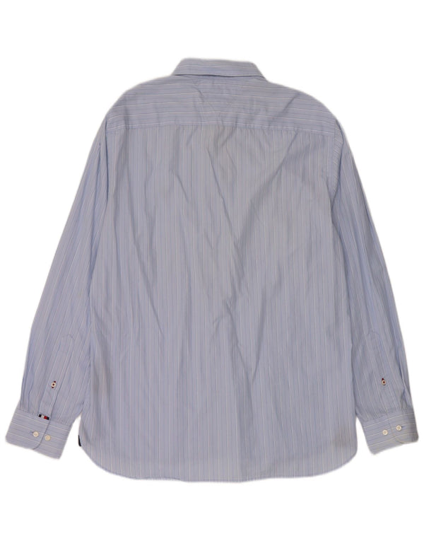 Camicia da uomo Regular Fit Tommy Hilfiger Large Blu Gessato Cotone
