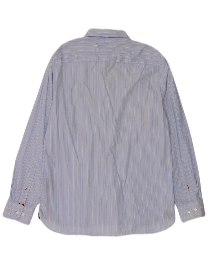 Camicia da uomo Regular Fit Tommy Hilfiger Large Blu Gessato Cotone