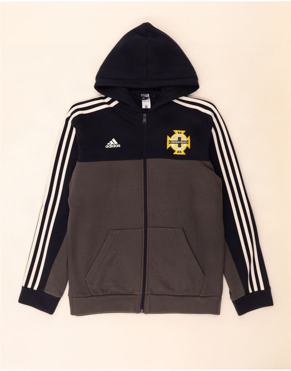 Felpa con cappuccio con zip Adidas da uomo per le scuole dell'Irlanda del Nord, piccola, nera