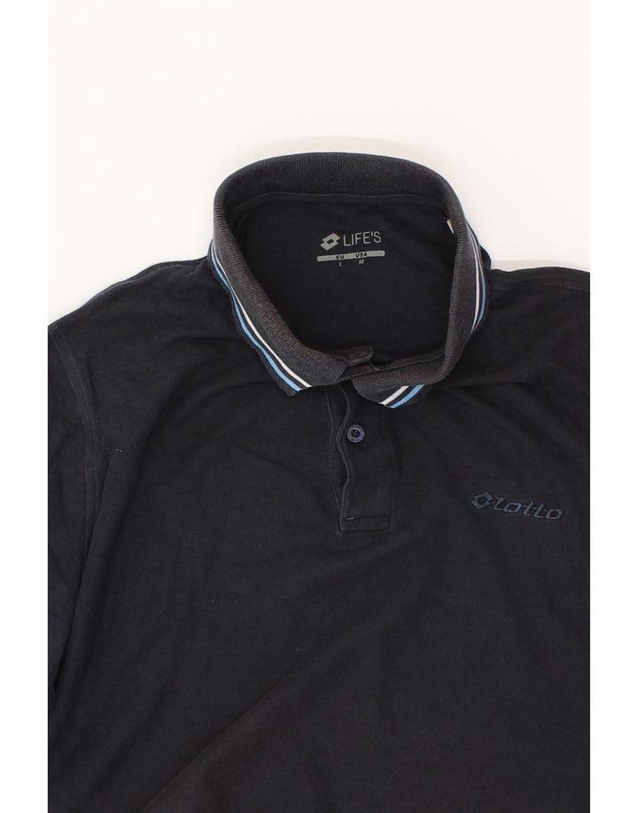 LOTTO Mens Polo Shirt Medium Navy Blue Vintage Lotto and Second-Hand Lotto from Messina Hembry 