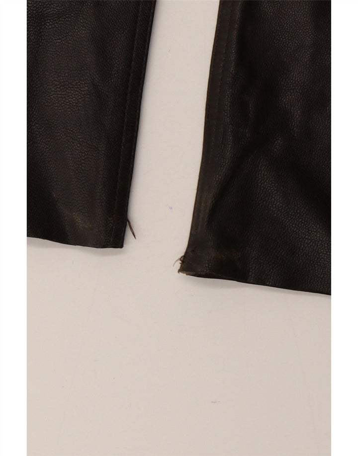 Pantaloni dritti in pelle da donna vintage W28 L29 in pelle marrone