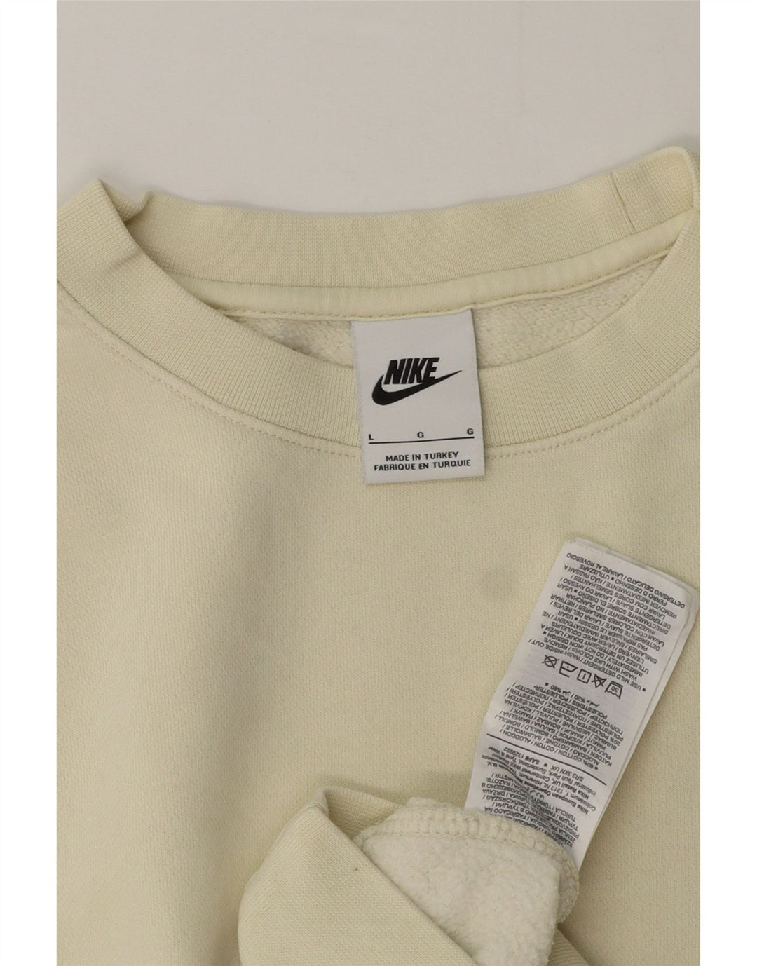 Felpa da uomo Nike Maglione grande in cotone bianco sporco