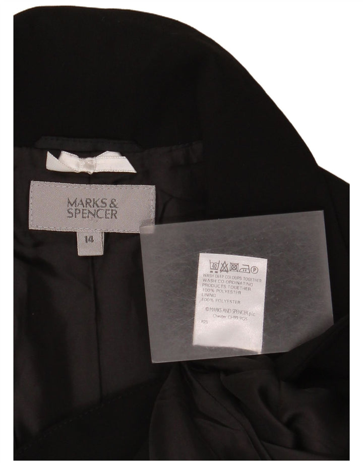 Giacca blazer a 2 bottoni Marks & Spencer da donna UK 14 poliestere nero medio