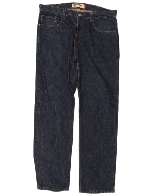 Jeans dritti da uomo Levi's 505 vestibilità regolare W38 L34 cotone blu navy