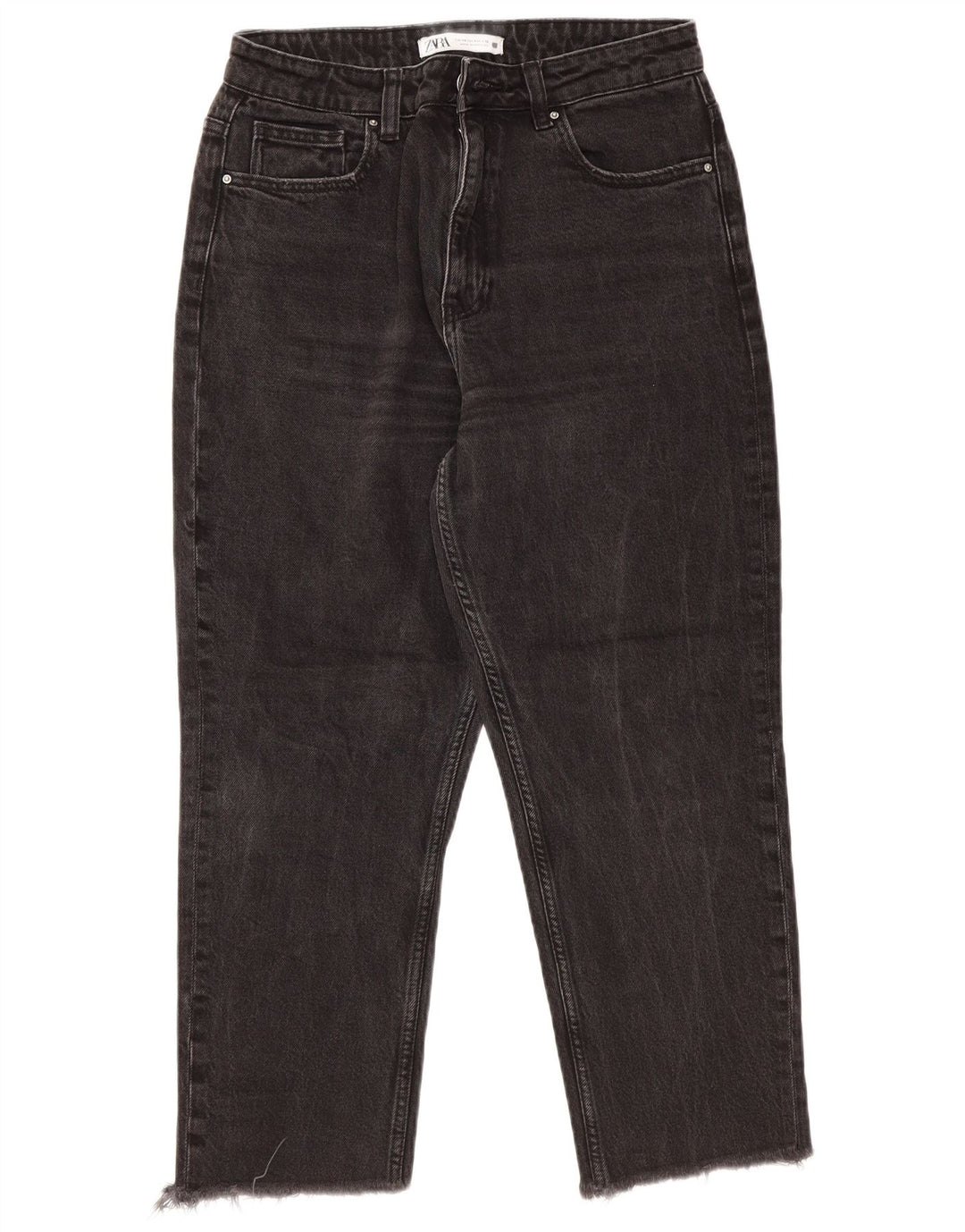 ZARA Womens High Rise Cropped Jeans EU 40 Medium W30 L24 Grey