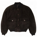 Giubbotto bomber in pelle scamosciata vintage da uomo UK 36 piccolo in pelle nera