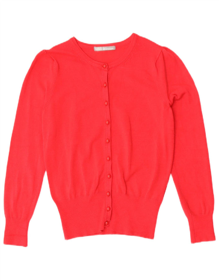 Maglione cardigan da donna Marks & Spencer UK 8 piccolo viscosa rossa