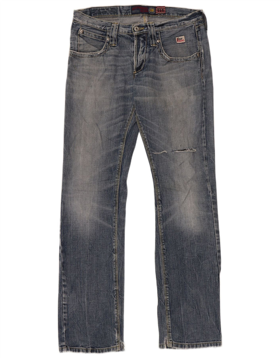 Jeans dritti invecchiati da uomo Roy Rogers W31 L33 cotone blu