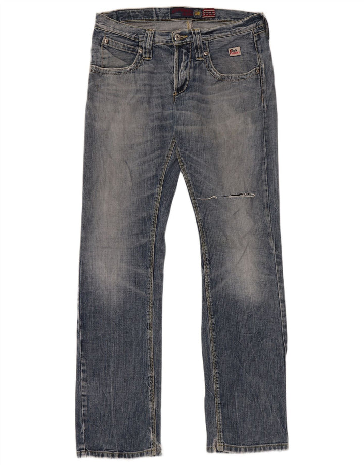 Jeans dritti invecchiati da uomo Roy Rogers W31 L33 cotone blu