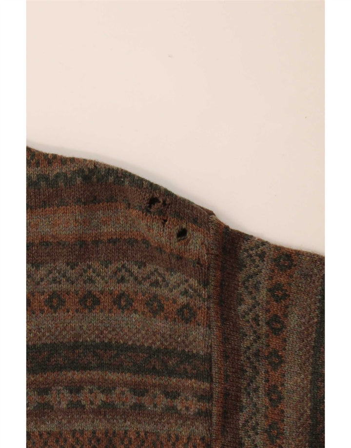 Maglione da uomo con scollo a barca L.L.Bean, lana d'agnello Fair Isle color kaki medio