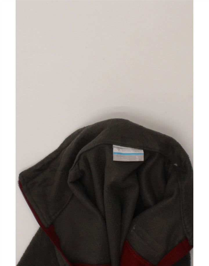 COLUMBIA Boys Fleece Jacket 7-8 Years Small Red Colourblock Polyester Vintage Columbia and Second-Hand Columbia from Messina Hembry 