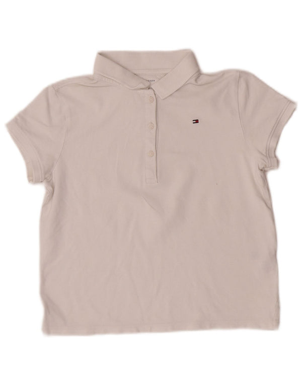 Polo corta per bambina Tommy Hilfiger 15-16 anni XL cotone bianco