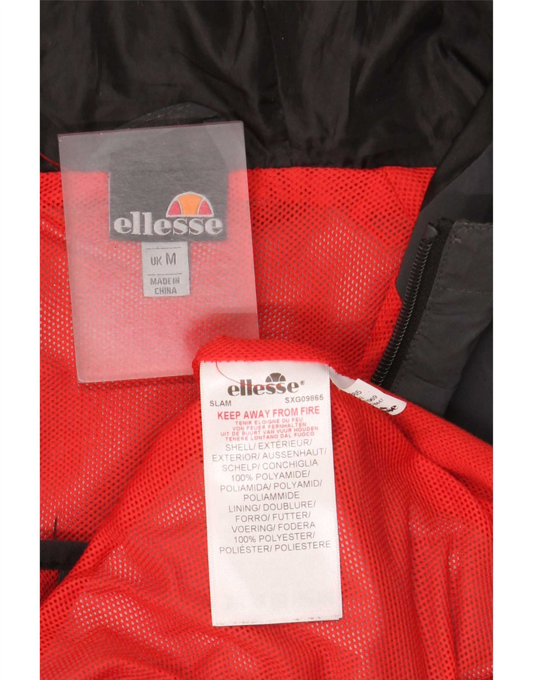 Giacca antipioggia da uomo con cappuccio Ellesse UK 38 Poliammide grigio medio