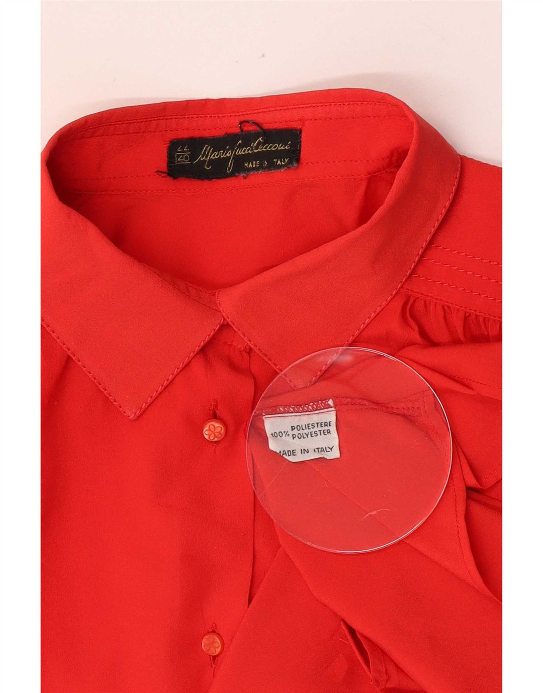 Camicetta da donna vestibilità ampia Mario Pucci Cecconi IT 40 piccola poliestere rosso