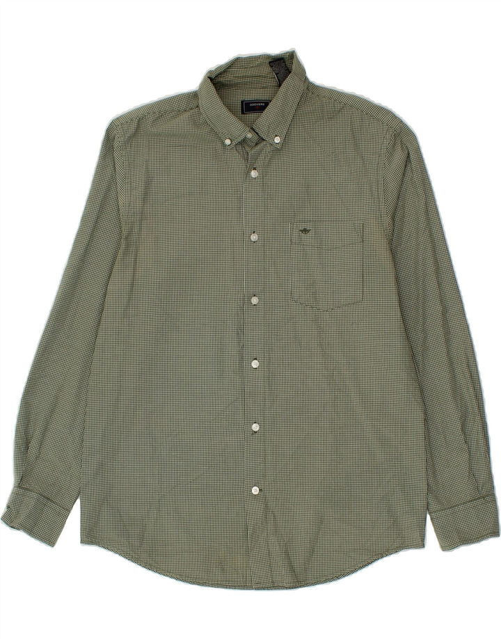 DOCKERS Mens Shirt Medium Green Check Cotton Vintage Dockers and Second-Hand Dockers from Messina Hembry 