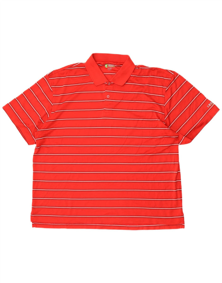 Polo da golf da uomo Izod 2XL poliestere a righe rosse