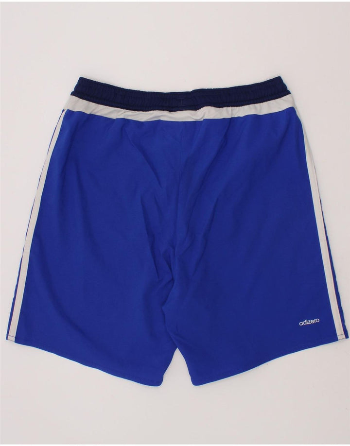 ADIDAS Boys Climalite Sport Shorts 11-12 Years Blue Colourblock Polyester Vintage Adidas and Second-Hand Adidas from Messina Hembry 